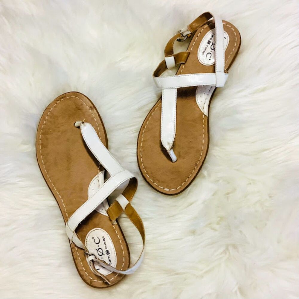 Born BOC T-Strap Thong Flat Sandals Adjustable Sling Back Ankle Buckle - Size‎ 9